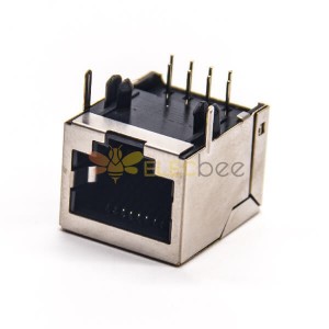 Metal RJ45 Socket Right Angled Shielded without LED DIP Type PCB Mount