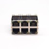 2x3 rj45连接器弯头带屏蔽全包式插板带弹片接PCB板 5pcs