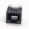 R45 with LED Right Angled Black Plastic Shell Unshielded Through Hole 20pcs