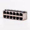 RJ45 12 Port Connector 2*6 Female Double Row R/A with Shield Without LED for PCB