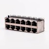 RJ45 Conector de 12 puertos 2 * 6 hembra de doble fila R / A con escudo sin LED para PCB