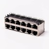 RJ45 12 Port Connector 2*6 Female Double Row R/A with Shield Without LED for PCB 20pcs