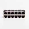 RJ45 12 Port Connector 2*6 Female Double Row R/A with Shield Without LED for PCB 20pcs