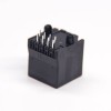 單口rj45連接器180度直式黑色塑膠非遮罩式插板