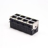 RJ45 2x4 90 Degree Modular Ethernet Network Connector with LED Through Hole 5pcs