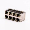 RJ45 8 Pin Connector Female R/A 8 Port Gold Plated with Shield and LED for PCB