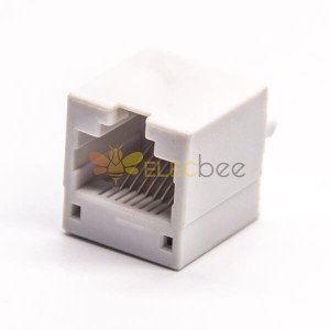 RJ45 8 Pin Connector Unshielded Jack 180 Degree Through Hole for PCB Mount