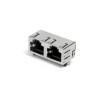RJ45 8P8C 1X2 Female Socket Right Angle Network PCB Mount Shield Without Led
