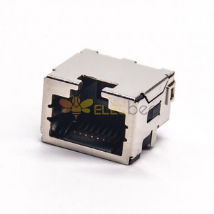 rj45网口插座屏蔽外壳弯式沉板贴PCB板单端口8p8c 20pcs