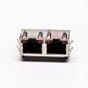 RJ45 Cconnector Jack 90 Degree 2 Port with Shield and with LED for PCB 20pcs