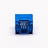 rj45网口插座母座全塑蓝色单口不带灯接PCB板