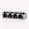 RJ45 Connector Metal Female R/A 4 Port with Shield and without LED for PCB 20pcs