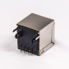rj45 180度插座直立式带定位柱全包插座连接器插PCB板