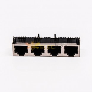 Conector RJ45 Blindado Hembra 8P 1*4 180 Grados Sin LED para PCB 20pcs