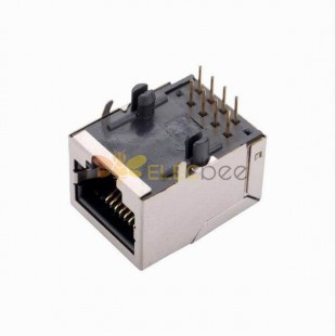 RJ45 Connector Socket Shield 90Degree PCB Mount Network Interface for Communication Computer Connection 20pcs