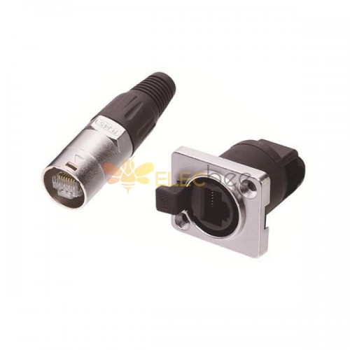 RJ45 Connector Waterproof Panel Mount Ethernet Snaps Signal connector Female/Male for Led Display Led Screen