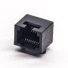 rj45插座模塊黑色全塑外殼8p8c彎式dip接PCB板 20pcs