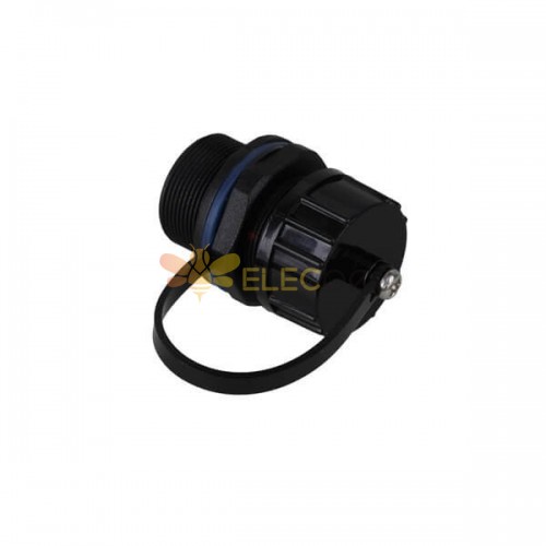 RJ45 Ethernet LAN Black IP68 Protection M20 Stuffing Locknut Plastic Waterproof Gland Connector Socket