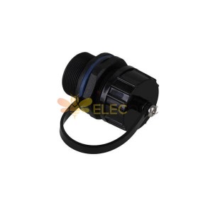 RJ45 Ethernet LAN Black IP68 Protection M20 Stuffing Locknut Plastic Waterproof Gland Connector Socket 20pcs