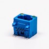 5pcs RJ45 conector hembra 1 puerto 90 grados azul sin escudo y con LED para PCB