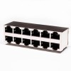 RJ45 Female Connector 2*6 Double Row 12 Port with Shield and Without LED
