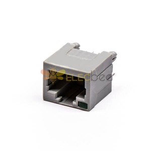 5pcs RJ45 Female PCB Connector 1 Port Gray Unshield and With LED for PCB
