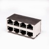 RJ45 Female PCB Connector 2*4 8 Port RJ45 Double Row with Shield and Without LED 20pcs
