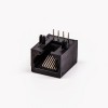 5pcs RJ45 Female Plug 90 Degree 4 Port Black 90° Unshield Without LED for PCB Mount
