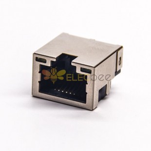 RJ45 Jack Offset SMT PCB Mount Right Angled with LED Shielded Connector