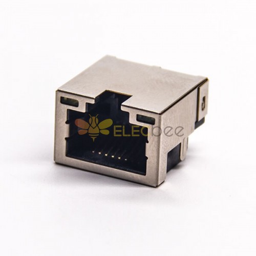 RJ45 Jack Offset SMT PCB Mount Right Angled with LED Shielded Connector
