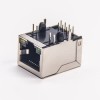Conector blindado de puerto único RJ45 LED de 90 grados con orificio pasante de LED para montaje en PCB 20 piezas