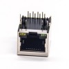 Conector blindado de puerto único RJ45 LED de 90 grados con orificio pasante de LED para montaje en PCB 20 piezas