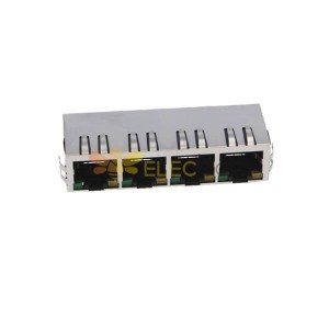 RJ45 Metal Connector Socket 8P THT Shielded Isolation Transformer With LED