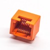RJ45 Orange Jack Right Angled Modular Connector 8p8c Through Hole without Shielded