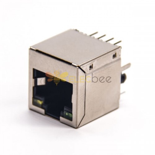 Conector de montaje en PCB RJ45 tipo DIP de 180 grados para red Ethernet de montaje en PCB con LED 20 piezas