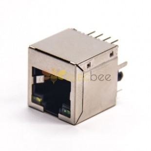 RJ45 PCB Mount Jack 180 Degree DIP Type for PCB Mount Ethernet Network with LED