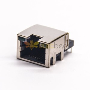 RJ45 Right Angle Shielded Jack 8P8C Through Hole for PCB Mount with LED