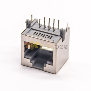 RJ45 Conector de red Ethernet de conector blindado Ethernet 8P8C de 90 grados DIP para montaje en placa CI