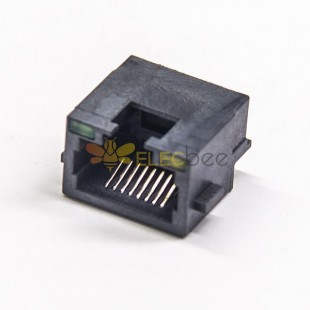 RJ45 Socket With LED Connector Plastic Unshielded Through Hole Right Angled