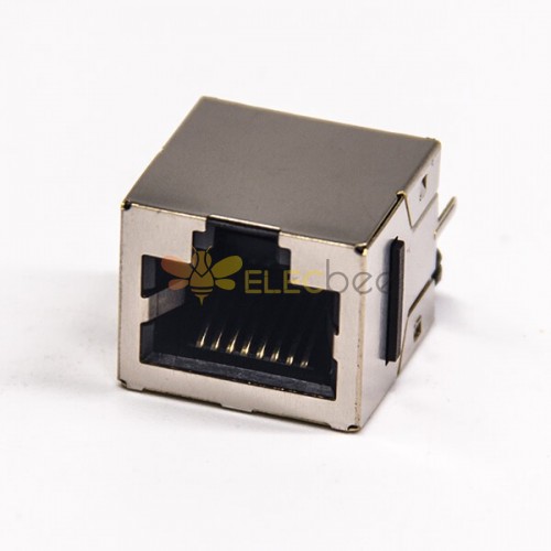 RJ45 Straight Network Connector Through Hole PCB Mount Shielded Jack