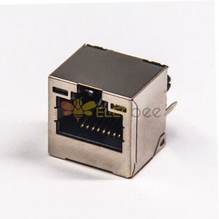 RJ45 Straight Through Connector Single Port 8P8C DIP Type for PCB Mount with LED