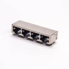 RJ45 Surface Mount Network Jack 4 Port Shielded Connector with EMI DIP PCB Mount