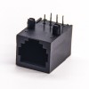 RJ45- Ethernet Siyah Plastik Korumasız Soket 90 Derece DIP Tipi PCB Montaj