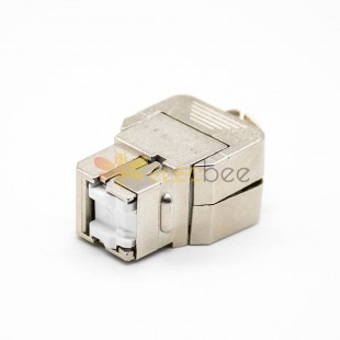 Shielded RJ45 Jack Straight CAT6A Through Hole Toolless Network Module Socket