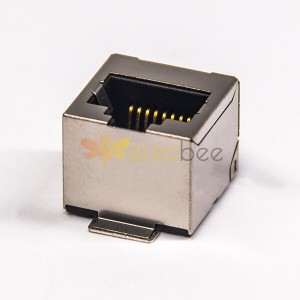 Straight RJ45 Connector Straight Single Port SMT for PCB Mount without LED Shielded