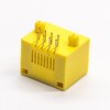 黄色 RJ45 ジャック 90 度コネクタ 8p8c DIP PCB マウント用 LED なし 20 個