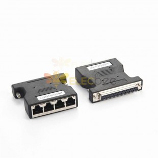 DB37 Female To 4 Ports RJ45 Female 8P8C Adapter For Pdh Multiplexer