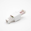 Cat6 UTP Toolless RJ45 Plug Conector de red blanco recto de 8 pines