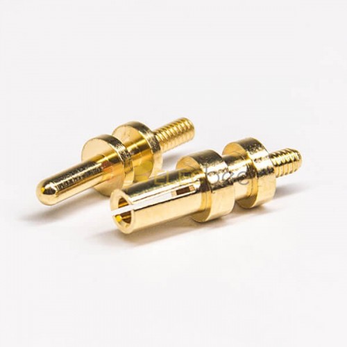 Gold Terminal CNC Plug Male And Female Straight Screw Type