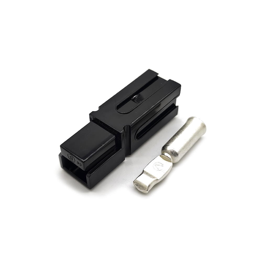 1 Way Power Connector Quick Connect Disconnect 600V 120Amp Battery Cable Connector (Black Housing, 2/4/6AWG)